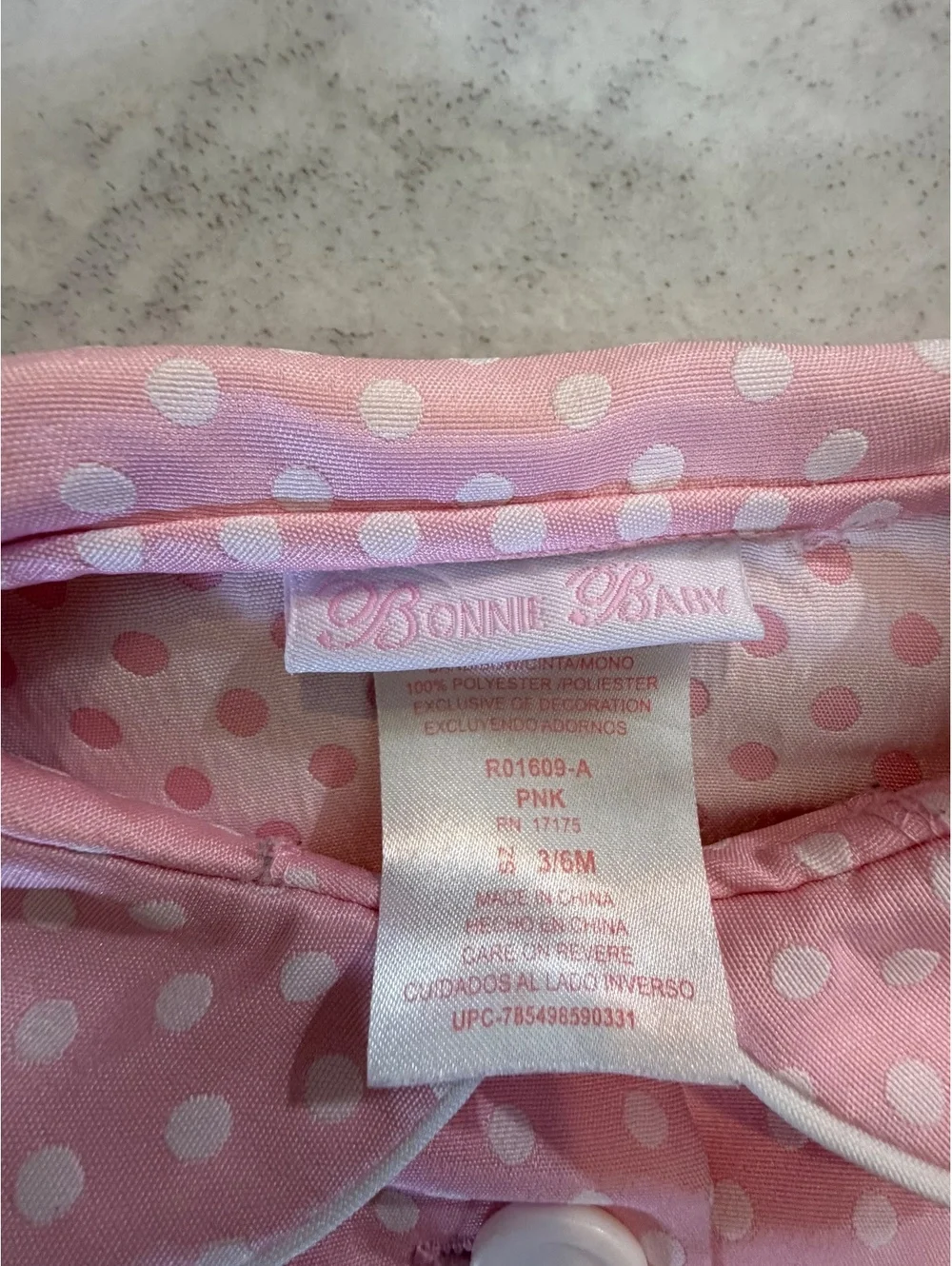 Bonnie Jean pink polka dot baby dress